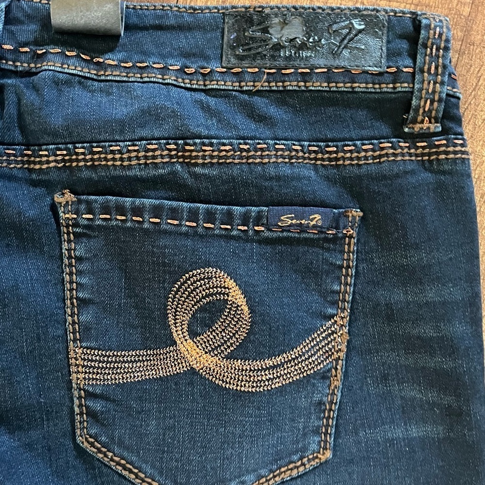 seven7 women’s premium boot cut jeans size 16 embellished dark wash NWT NEW - Picture 6 of 6